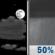 Monday Night: Partly Cloudy then Chance Rain Showers